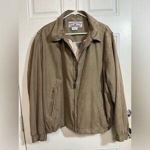 2/$40 Boca Classics Bomber Jacket XL Khaki Tan Lightweight Lined